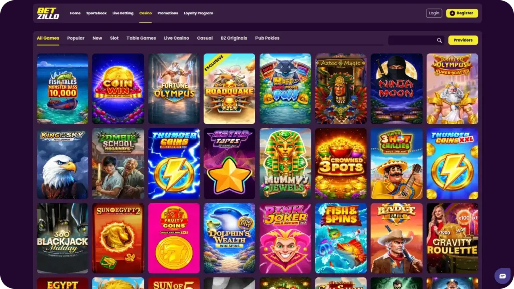 Betzillo Casino slots and new releases for Australian players